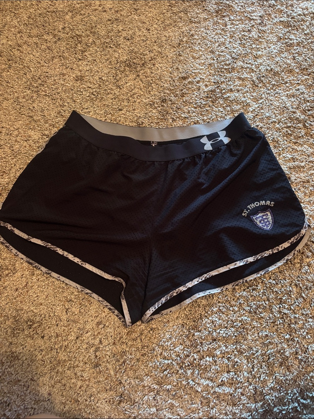 Under Armour Black Women's Athletic Shorts with Grey Waistband